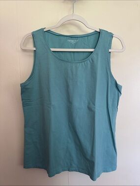 Coldwater Creek Teal Scoop Neck Cotton Tank